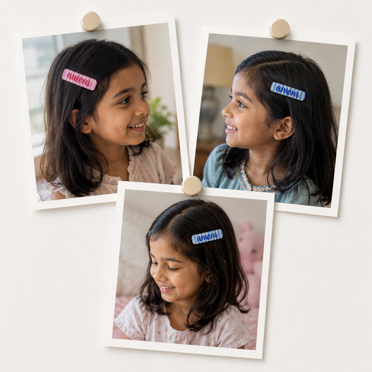 Hair Clips - Stripes Pastel (Pack of 2)