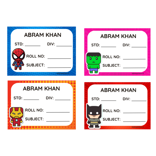 Superhero Book Labels | Personalised Superhero Labels