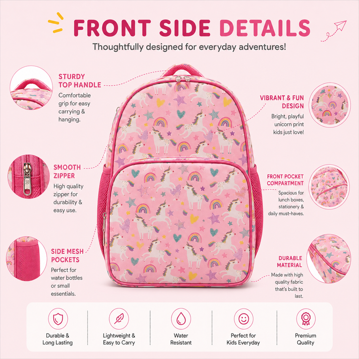 Zootii Personalised Smart Kids School Bag - Unicorn