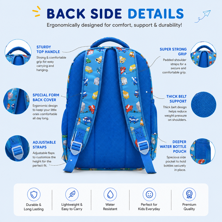 Zootii Smart Kids School Bag - Vehicles