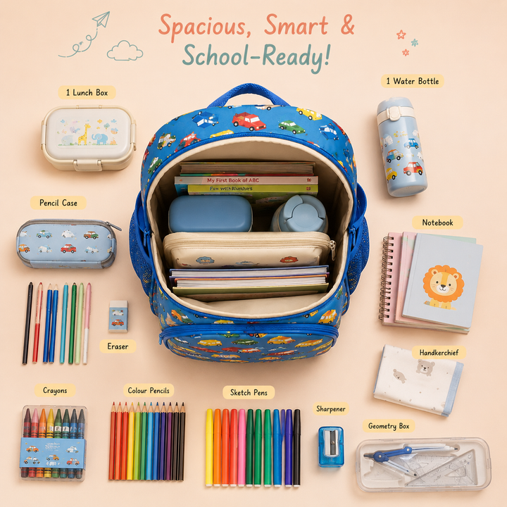 Zootii Smart Kids School Bag - Vehicles
