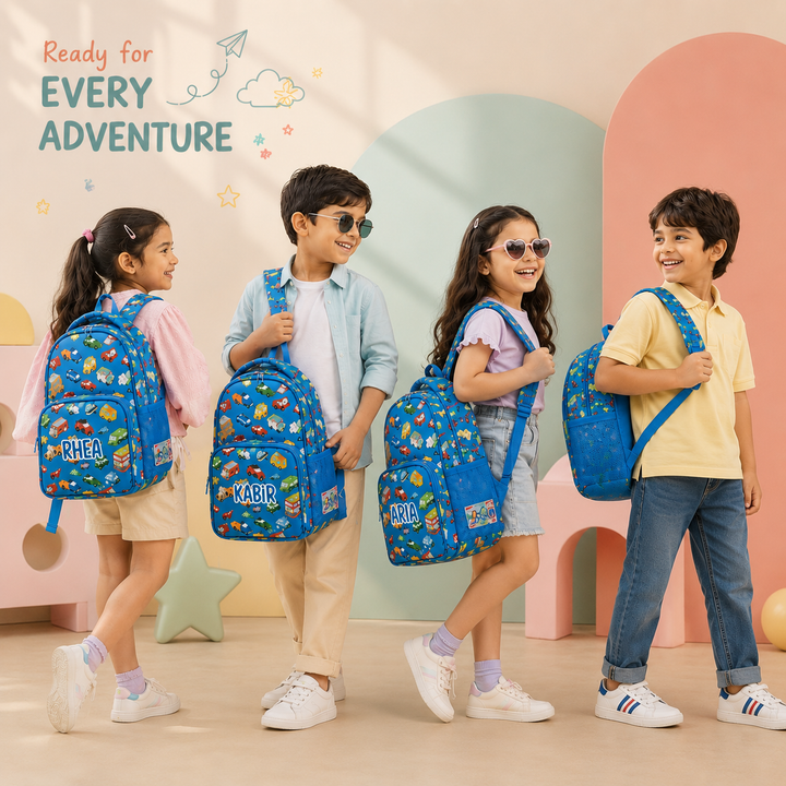 Zootii Smart Kids School Bag - Vehicles