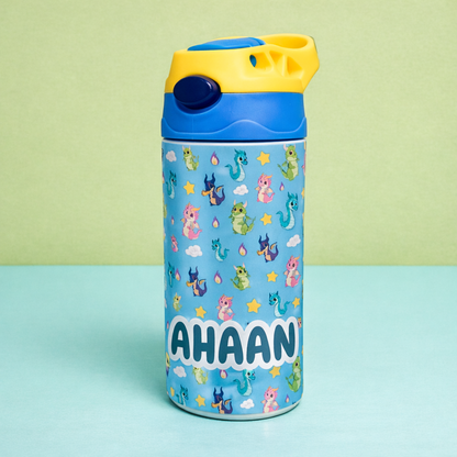 Dragon Personalised Water Bottle (Dragon-Blue)