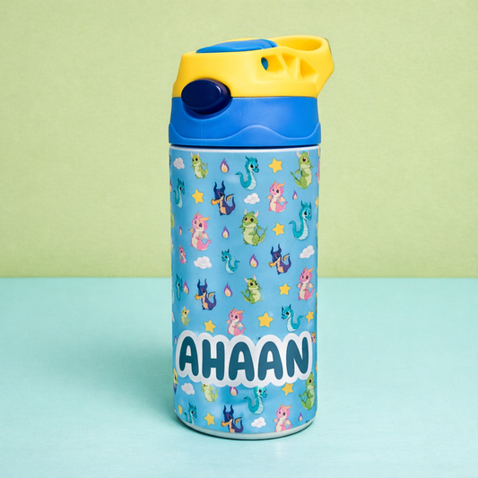 Dragon Personalised Water Bottle (Dragon-Blue)