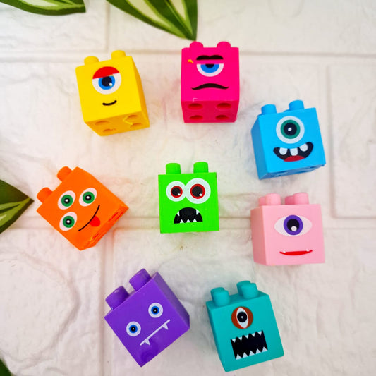 Cute Stackable Monster Block Eraser (Single Piece)