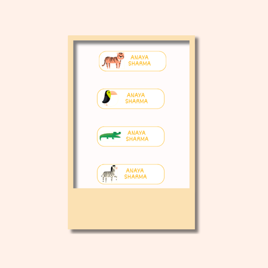 Wild Animals Personalized Clothes Stickers