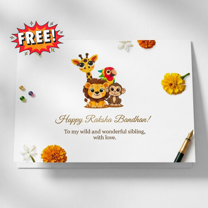 Rakha Bandhan Combo - Zootii Luggage Tag | Rakhi | Greeting Card
