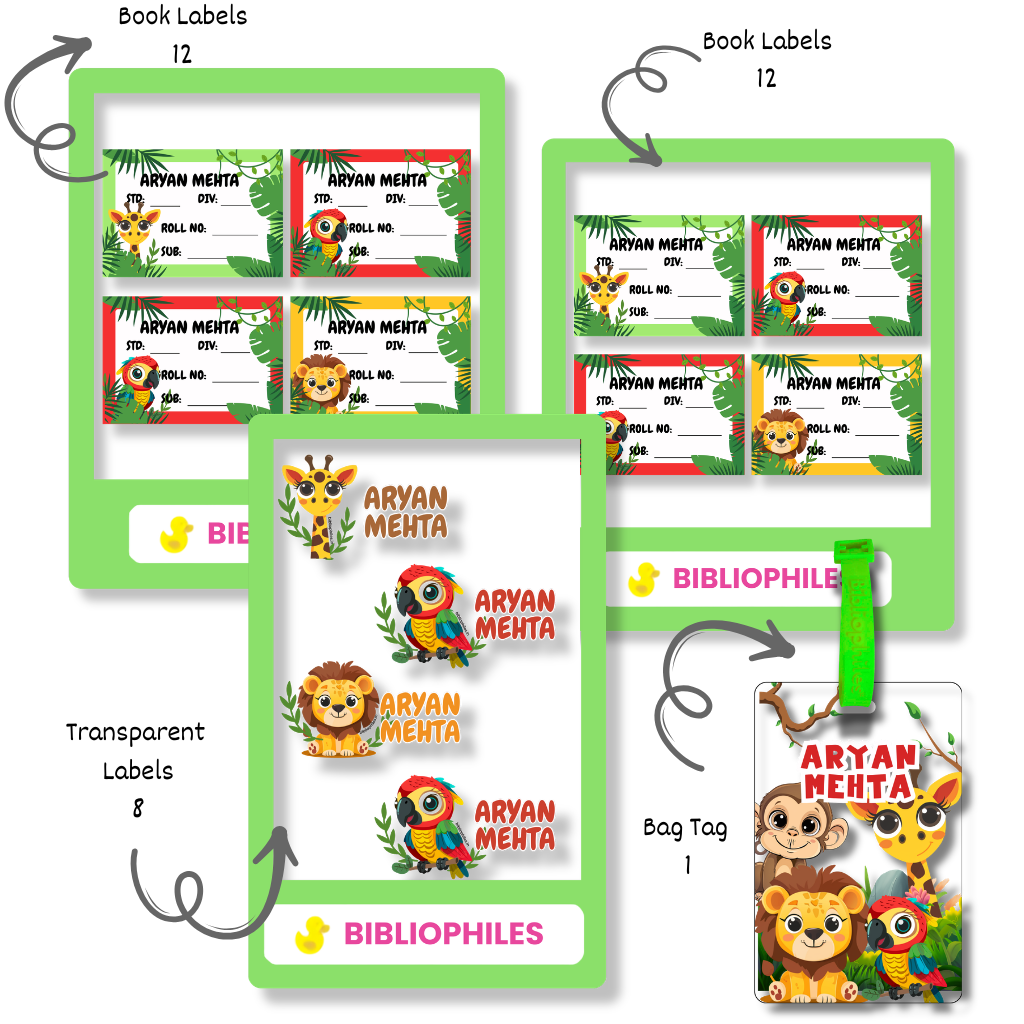 Back to School Combo - Zootii ( Labels Bag Tag Book Labels)