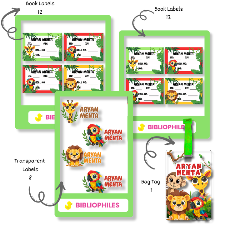 Back to School Combo - Zootii ( Labels Bag Tag Book Labels)