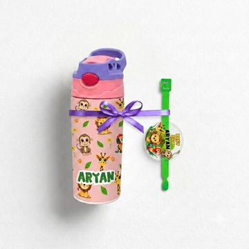 Zootii Waterbottle | Rakhi | Greeting Card - Raksha Bandhan Combo