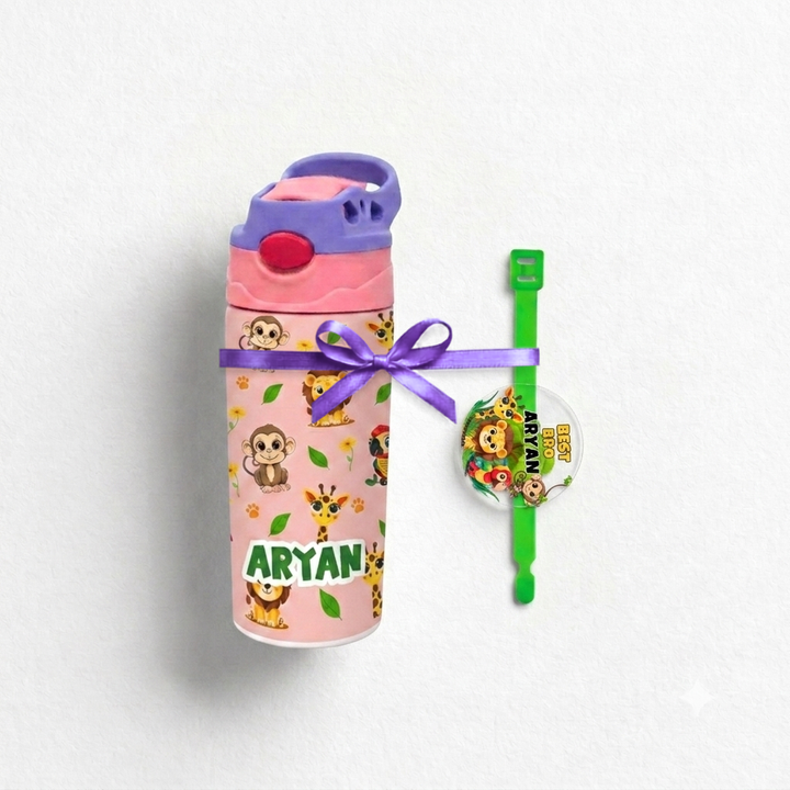 Zootii Waterbottle | Rakhi | Greeting Card - Raksha Bandhan Combo