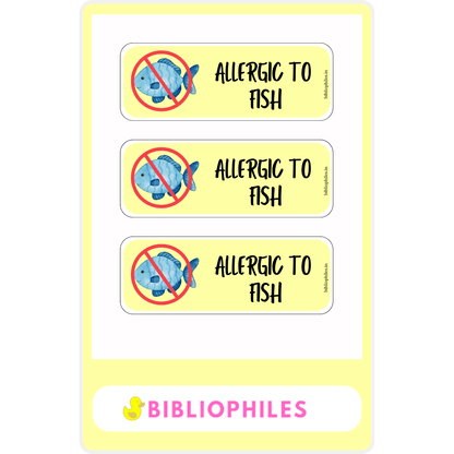 Allergy Labels - Fish - Bibliophiles