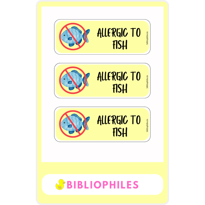 Allergy Labels - Fish - Bibliophiles