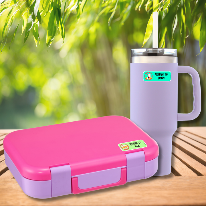 Waterproof soya allergy stickers for lunch boxes