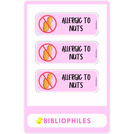 Nut allergy labels for kids school items