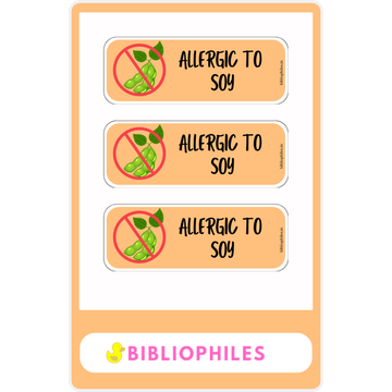 Soya allergy labels for kids school items