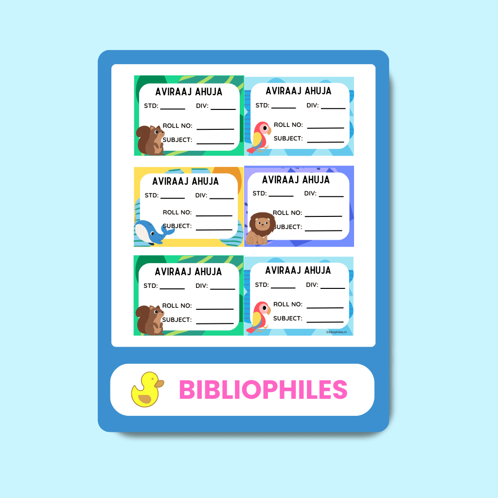Animals Book Labels | Personalised Premium Labels - Bibliophiles