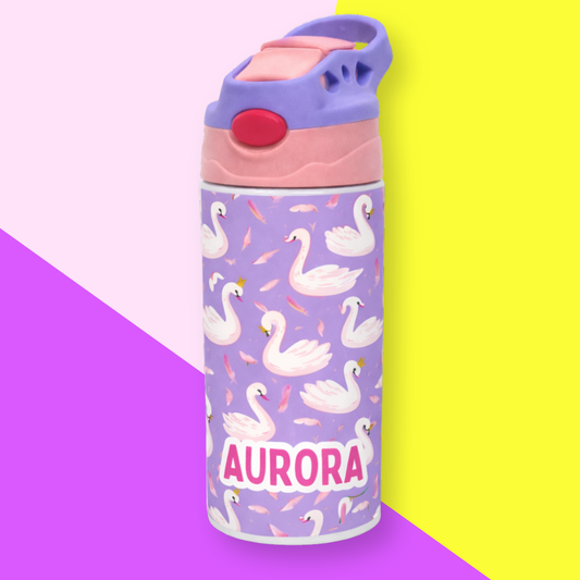 Swans Personalised Water Bottle (Swan- Purple)