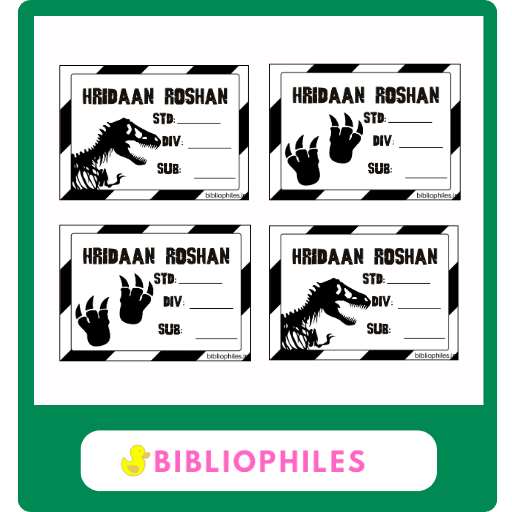 Back to School Combo - Jurassic ( Transparent Bag Tag Book Labels) - Bibliophiles