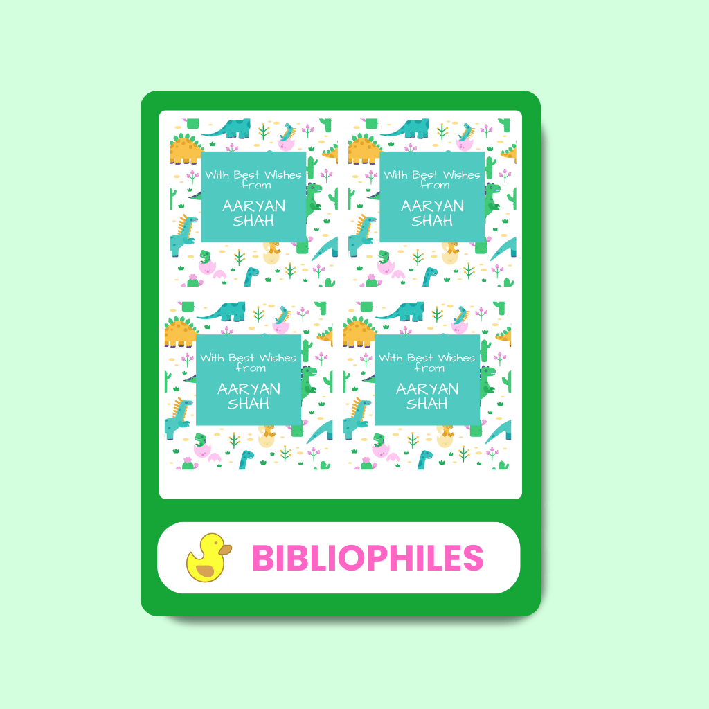 BigDino Personalised Gift Tag Stickers - Bibliophiles