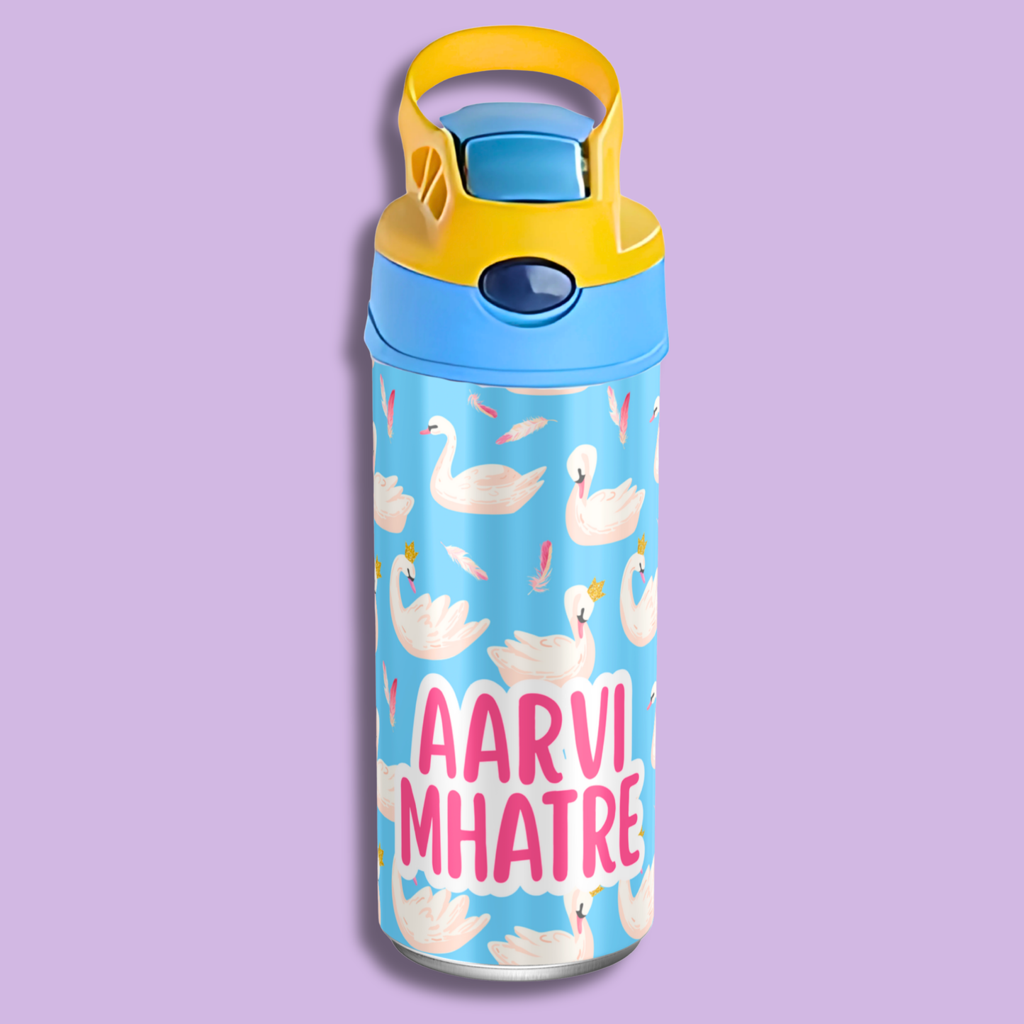 Zootii Personalised Water Bottle (Blue Swan)