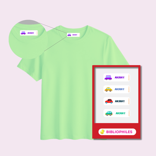 Personalised Clothes Stickers -Colourful Cars