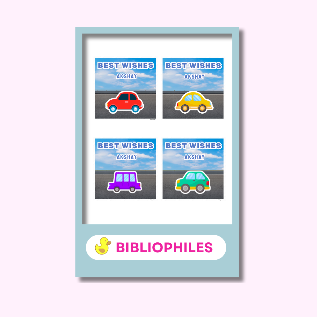 Colourful Cars Personalised Gift Tag Stickers