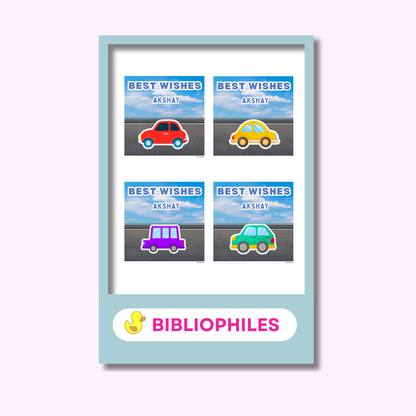 Colourful Cars Personalised Gift Tag Stickers