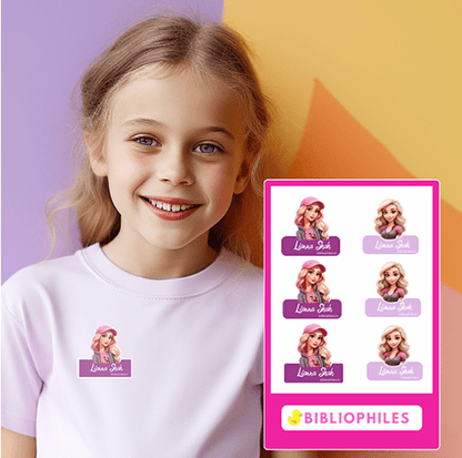 Clothes Shape Personalised Stickers - Cute Girl - Bibliophiles