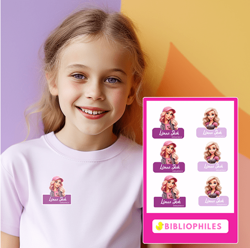 Clothes Shape Personalised Stickers - Cute Girl - Bibliophiles