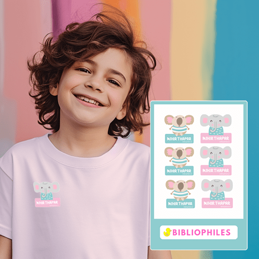 Clothes Shape Personalised Stickers Koala - Bibliophiles