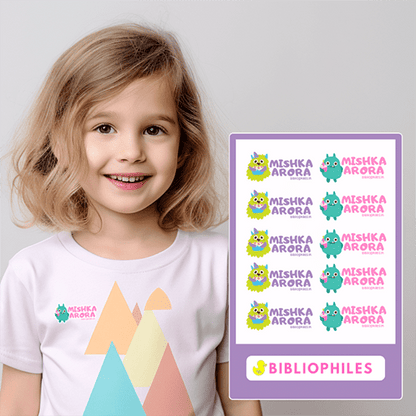 Clothes Shape Personalised Stickers Monsters - Bibliophiles
