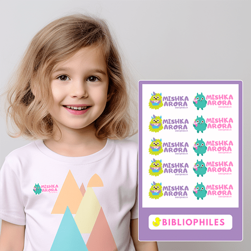 Clothes Shape Personalised Stickers Monsters - Bibliophiles