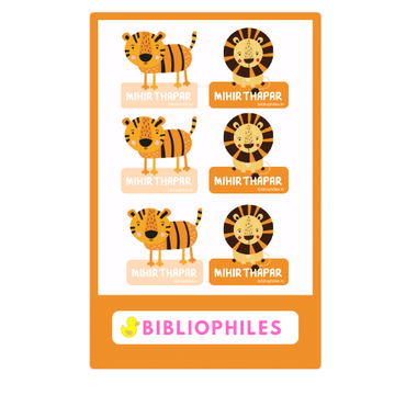 Clothes Shape Personalised Stickers Wild Animals - Bibliophiles