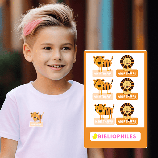 Clothes Shape Personalised Stickers Wild Animals - Bibliophiles