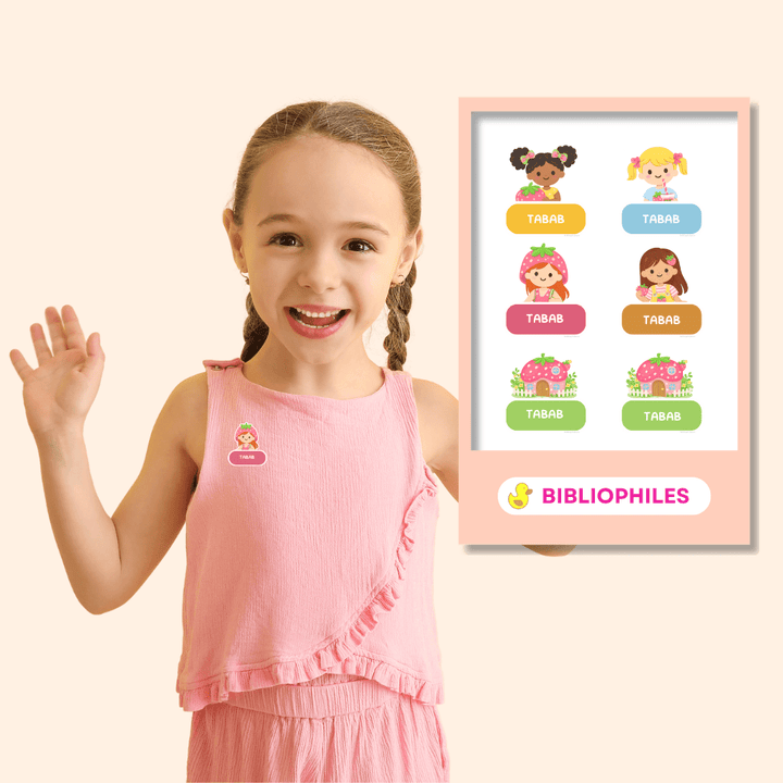 Clothes Shape Personalized Stickers Strawberry Girls - Bibliophiles