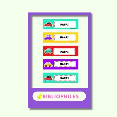 Colourful Cars Customized Waterproof Labels - Bibliophiles