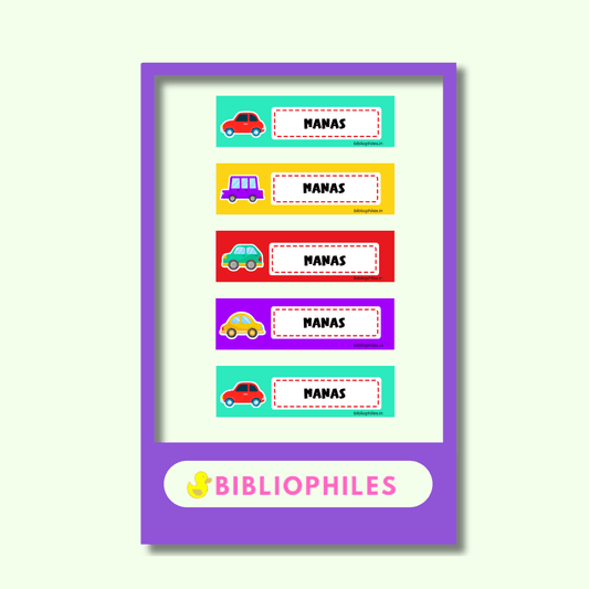 Colourful Cars Customized Waterproof Labels - Bibliophiles