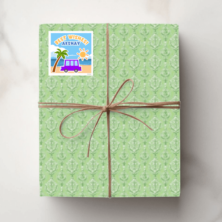Colourful Cars Personalised Gift Tag Stickers - Bibliophiles