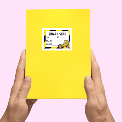 Construction Personalised Book Labels - Bibliophiles