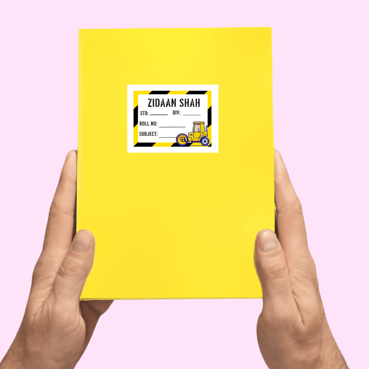 Construction Personalised Book Labels - Bibliophiles