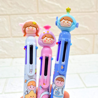 Cute Click 6 Colour Astronaut Pens