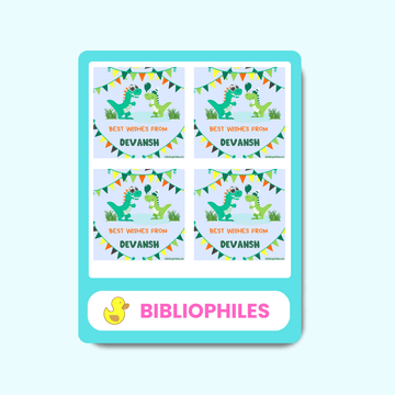 DinoShow Personalised Gift Tag Stickers - Bibliophiles