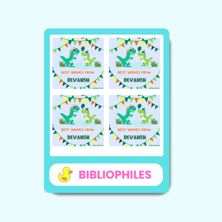 DinoShow Personalised Gift Tag Stickers - Bibliophiles