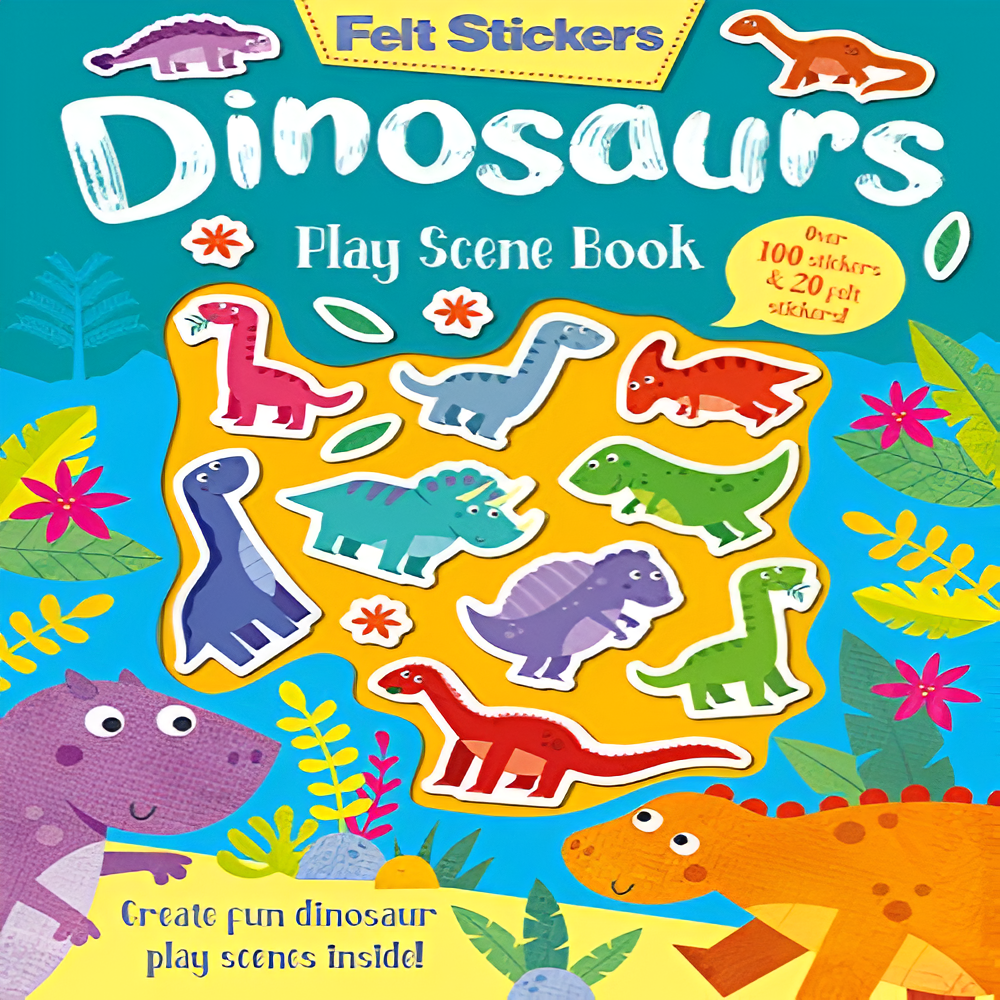 Felt Stickers Dinosaur Play Scene Book