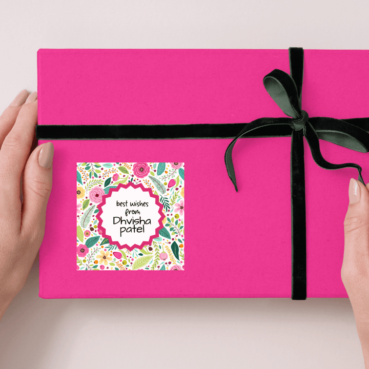Flowers Personalised Gift Tag Stickers - Bibliophiles