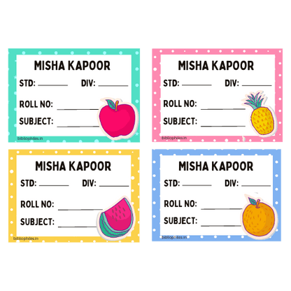 Fruits Book Labels | Personalised Premium Labels - Bibliophiles