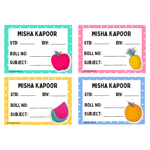 Fruits Book Labels | Personalised Premium Labels - Bibliophiles