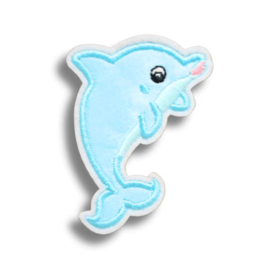 Funky Iron on Patches - Dolphin - Bibliophiles