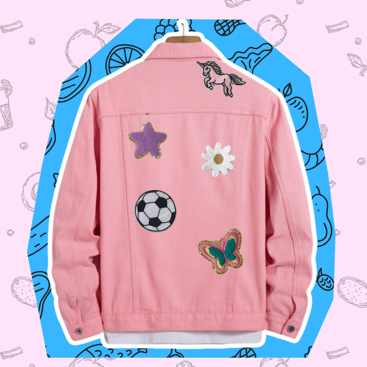 Fun iron on heart patch for jackets